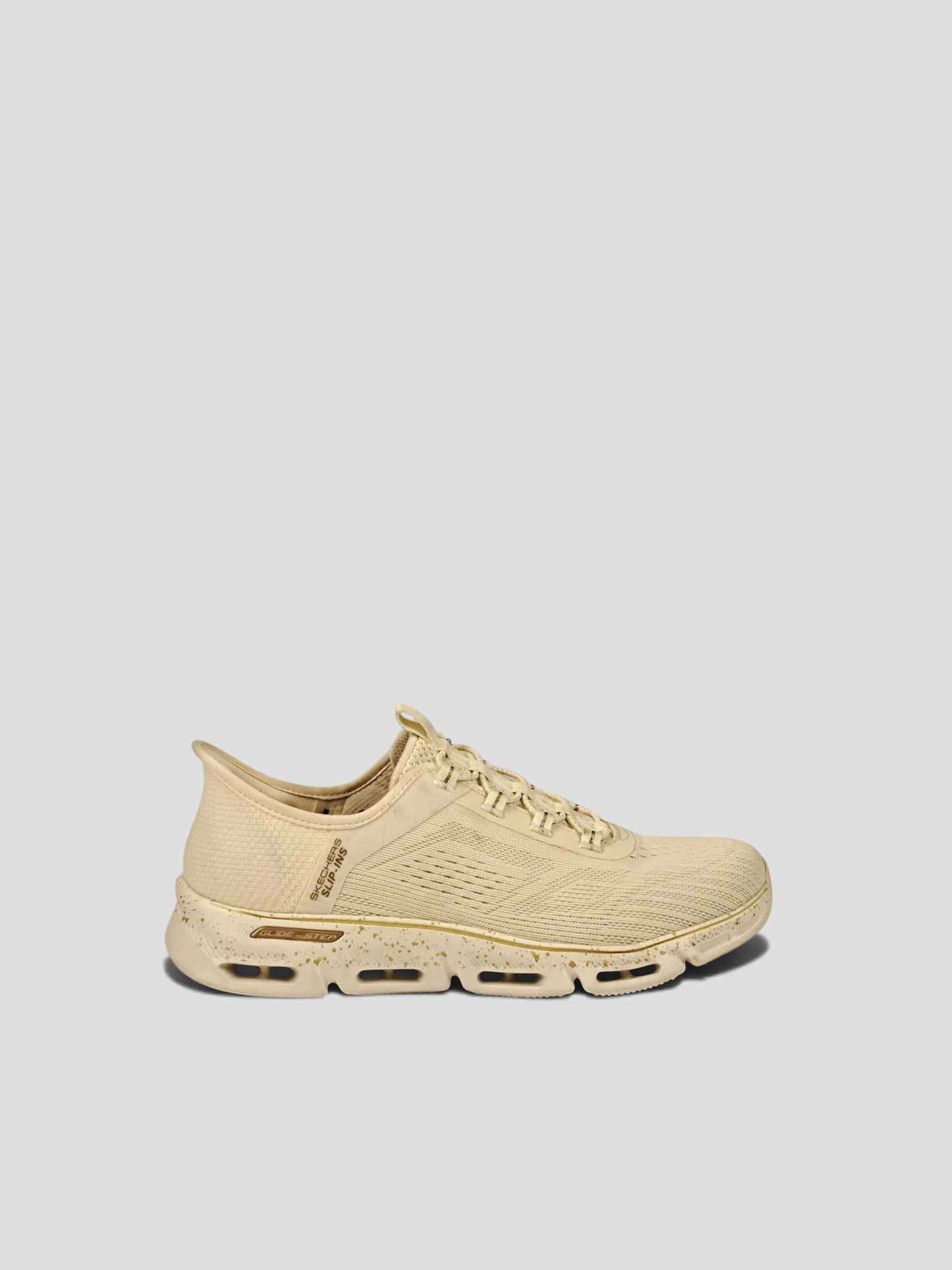 BaraBarnet Skechers beige slip-in sneakers with a speckled midsole and breathable mesh upper